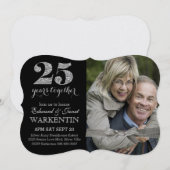 Invitation Célébration élégante des 25 ans de mariage en arge (Devant / Derrière)