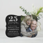 Invitation Célébration élégante des 25 ans de mariage en arge (Debout devant)
