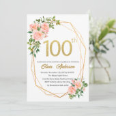 Invitation Célébration élégante du 100e anniversaire Aquarell (Debout devant)