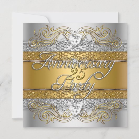 Invitation Célébration élégante du 25e anniversaire en argent (Devant)