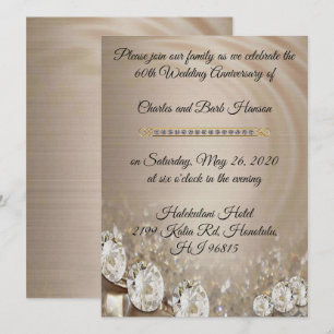 Invitation Célébration élégante du 60e anniversaire avec diam