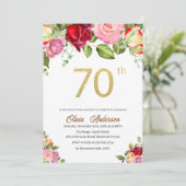 Invitation Célébration élégante du 70e anniversaire Aquarelle (Debout devant)