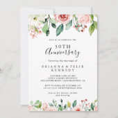 Invitation Célébration élégante et délicate de 50 ans de mari (Devant)