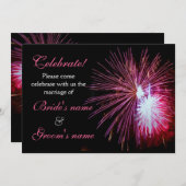 Invitation Célébration épousant le rose 2 (Devant / Derrière)