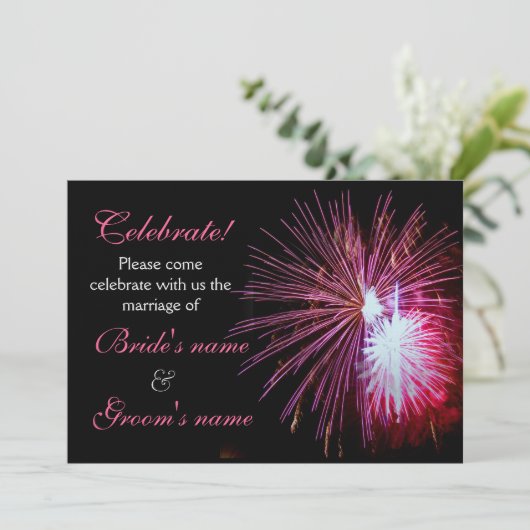 Invitation Célébration épousant le rose 2 (Debout devant)