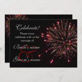 Invitation Célébration épousant le rouge (Devant / Derrière)