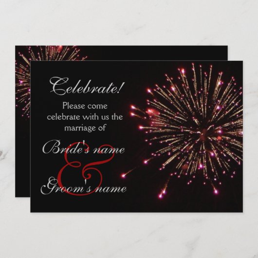 Invitation Célébration épousant le rouge (Devant / Derrière)