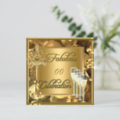 Invitation Célébration fabuleuse de tout âge Champagne doré (Debout devant)
