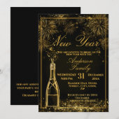 Invitation Célébration festive du Nouvel An (Devant / Derrière)