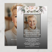 Invitation Célébration florale de la vie Photo Funeral Memori (Devant / Derrière)