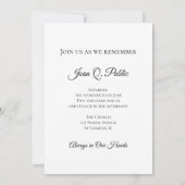 Invitation Célébration florale de l'oeillet blanc de la vie f (Dos)