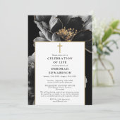 Invitation Célébration Florale Moderne Chrétienne De La Vie (Debout devant)