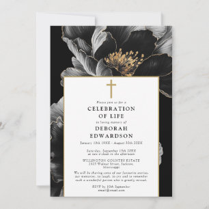 Invitation Célébration Florale Moderne Chrétienne De La Vie