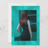 Invitation Célébration florale violette et turquoise de la vi (Dos)