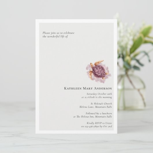 Invitation Célébration funéraire de la vie (Debout devant)