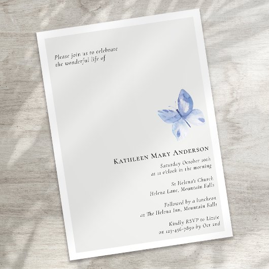 Invitation Célébration funéraire de la vie