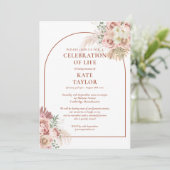 Invitation Célébration funéraire de la vie Fleurs d'herbe de  (Debout devant)