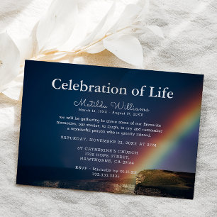 Invitation Célébration funéraire de la vie Mémorial Arc-en-