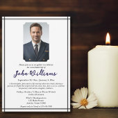 Invitation Célébration funéraire de la vie Mémorial Photo mod