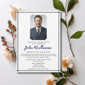 Invitation Célébration funéraire de la vie Mémorial Photo mod