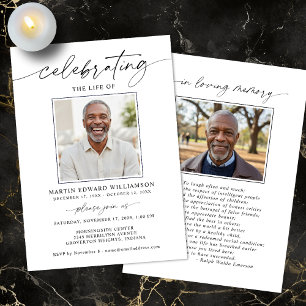 Invitation Célébration funéraire de la vie Photo Mémorial