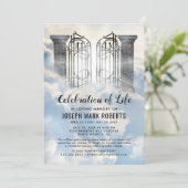 Invitation Célébration funéraire de la vie | Portes du Ciel (Debout devant)