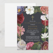 Invitation Célébration funéraire de la vie Rose Florale (Devant / Derrière)