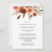 Invitation Célébration funéraire de la vie Terracotta Invitat (Devant)