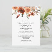 Invitation Célébration funéraire de la vie Terracotta Invitat (Debout devant)