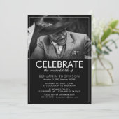 Invitation Célébration Funéraire Moderne de la Vie (Debout devant)