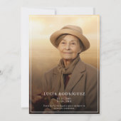 Invitation Célébration funéraire moderne en Espagne Photo (Dos)