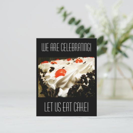 Invitation Célébration ! Gâteau de la Forêt-Noire (Debout devant)