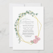 Invitation Célébration géométrique Rose de l'Eucalyptus de la (Devant)