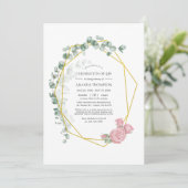 Invitation Célébration géométrique Rose de l'Eucalyptus de la (Debout devant)