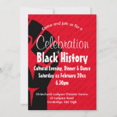 Invitation CÉLÉBRATION HISTOIRE NOIRE Personnalisée BHM Rouge (Devant)