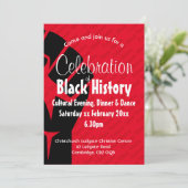 Invitation CÉLÉBRATION HISTOIRE NOIRE Personnalisée BHM Rouge (Debout devant)