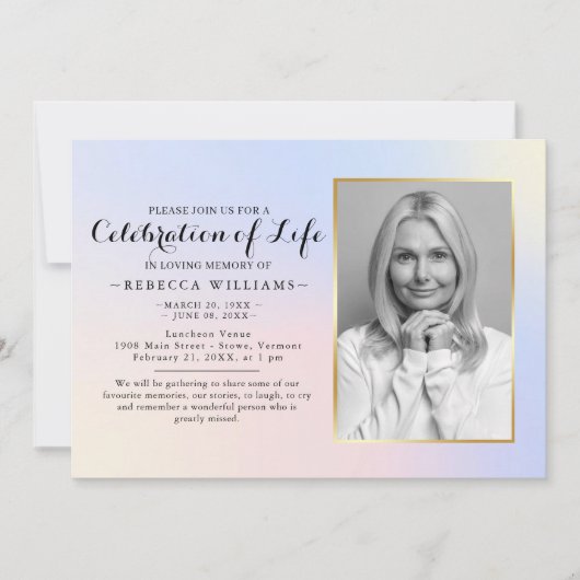 Invitation Célébration holographique minimale de la vie Invit (Devant)