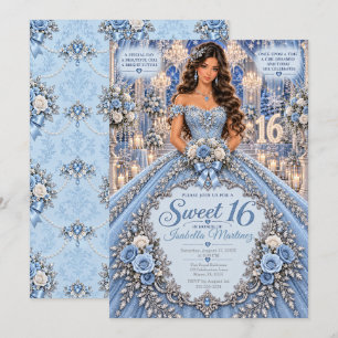 Invitation Célébration Ice Blue Sweet 16