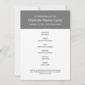 Invitation Célébration imprimable de la vie Photo complète (Dos)