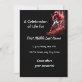 Invitation Celebration Life Service Baseball Softball Player (Dos)