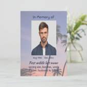 Invitation Celebration Life Service Tropical Beach Paradise (Debout devant)