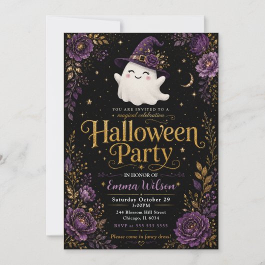 Invitation Célébration magique d'Halloween (Devant)
