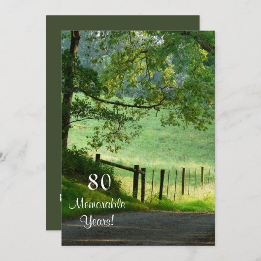 Invitation Célébration-Mâle mémorable de 80 (Devant / Derrière)