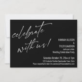 Invitation Célébration Mariage Moderne Noir (Devant)