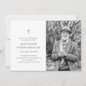 Invitation Célébration Mémorial De La Vie Croix Simple Modern (Devant)