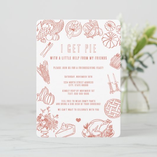 Invitation Célèbration mignonne et décontractée du dîner de l (Debout devant)