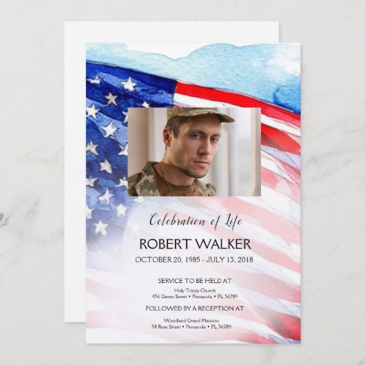 Invitation Célébration militaire de la vie (Devant / Derrière)