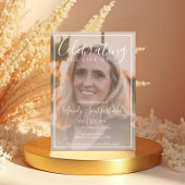 Invitation Célébration minimale de la vie Élégante Script pho