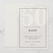 Invitation Célébration minimaliste des 60 ans (Devant / Derrière)