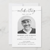 Invitation Célébration minime de la photo de vie funéraire (Devant)
